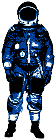 Astronaut Blue Drawing