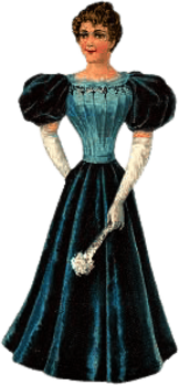 Victorian Woman With Blue Dress