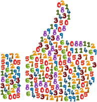 Thumb Made Up of Numbers