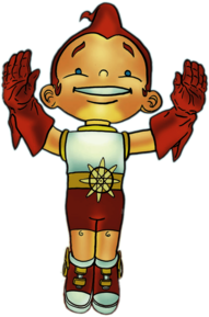 Rusty the Boy Robot Flying Up