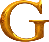 Gold Typography Letter G