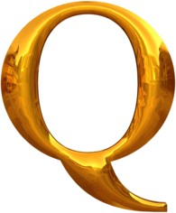 Gold Typography Letter Q
