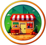 Stationery Shop, Minimalist App Icon - Circle Icon Bevel Border