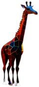 Giraffe, Cartoon Character - In The Style Of Pixar, Single View, No Shadow