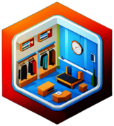 Sporting Goods Store, Minimalist App Icon - Circle Icon Bevel Border