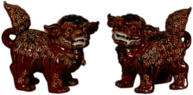 Red Foo Dog Figurines