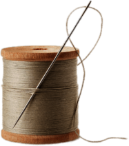 Needle on Spool of Beige Thread