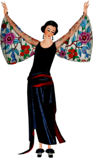 Art Nouveau Roaring Twenties Standing Woman