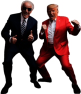 Joe Biden dancing with Donald Trump (AI rendering)