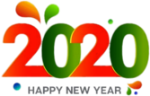 Happy New Year 2020 Orange And Green