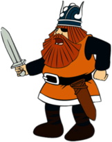 Halvar the Viking Holding Sword