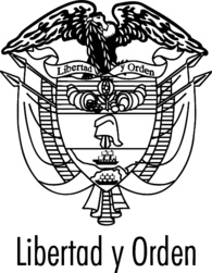 Colombian coat of arms B/W