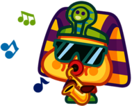 King Toot the Funky Pharaoh Playing the Saxophone