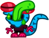 Slurpy the Lickity Lizard Tongue on Eye