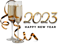 Happy New Year 2023 Champagne Glasses