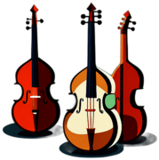 Low poly double bass app icon
