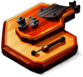 Low poly hurdy gurdy app icon