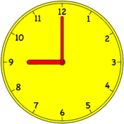 Analogue Clock 9:00