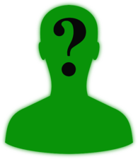 Question Mark in a Green Silhouette