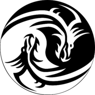 Yin Yang with Dragon Heads