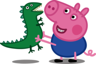 George Playing With Dinosaur