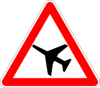 Low Flying Aircraft Warning Road Sign