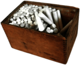 Wooden Box Of Writing Chalk