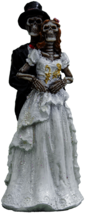 Skeleton Bride and Groom Holding