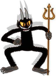 Cuphead the Devil Holding Trident