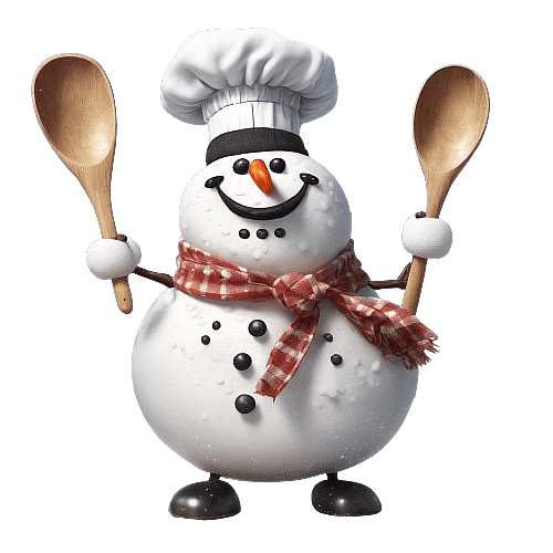 Snowman with Chef's Hat
