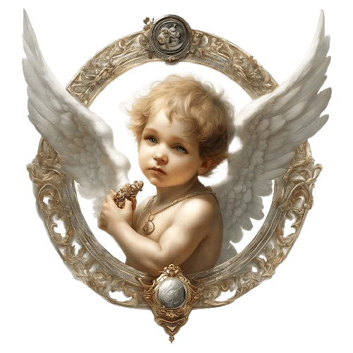 Cherub Holding a Locket