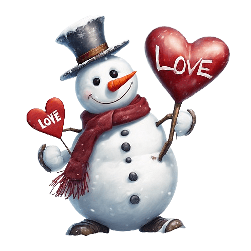 Snowman Spreading Love