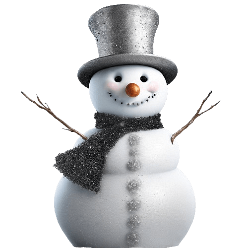 Snowman with Silver Top Hat