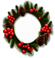 Handcrafted Holly Wreath With Natural Pinecones And Cinnamon Sticks, Minimalist - Single View, Decorated With Christmas Decorations On Differenct Colours, High Detail, No Shadow