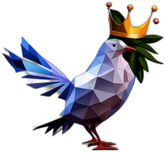 Peace Dove With A Crown, Holding A Majestic Olive Branch., In The Style Of A Cartoon Animation Character - Full Body, Single View, No Shadow
