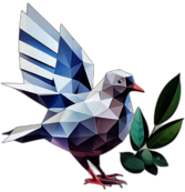Graffiti Style Art Of A Peace Dove, Holding An Olive Branch., In The Style Of A Cartoon Animation Character - Full Body, Single View, No Shadow