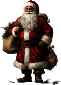 Santa Claus with Burlap Sacks