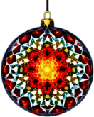 Mosaic Glass Bauble With A Kaleidoscope Effect, Minimalist - Single Item, Decorated Christmas Bauble, High Detail, No Shadow
