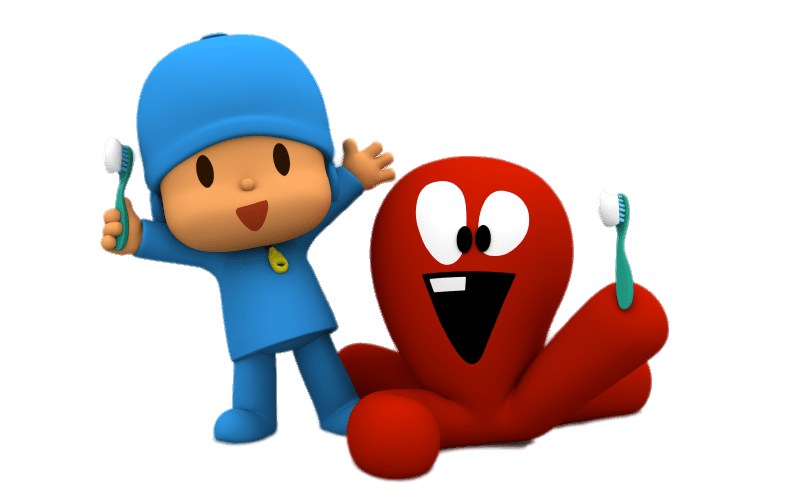Pocoyo and Fred Brushing Teeth