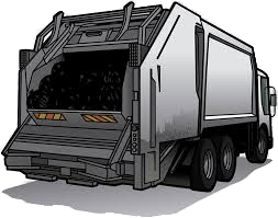 Grey Garbage Truck