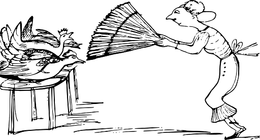 Edward Lear Drawing Woman Refreshing the Geese