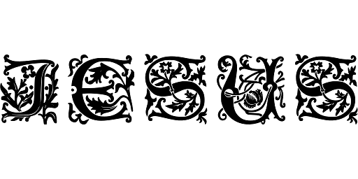 Jesus Printed Floral Letters