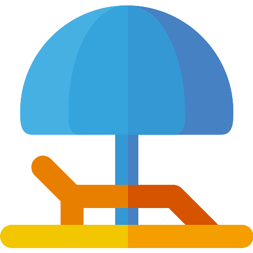 Lounge Chair Under Umbrella Icon