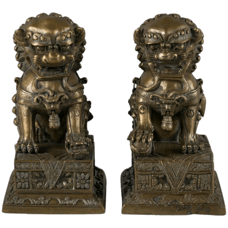 Pair Of Bronze Foo Dogs