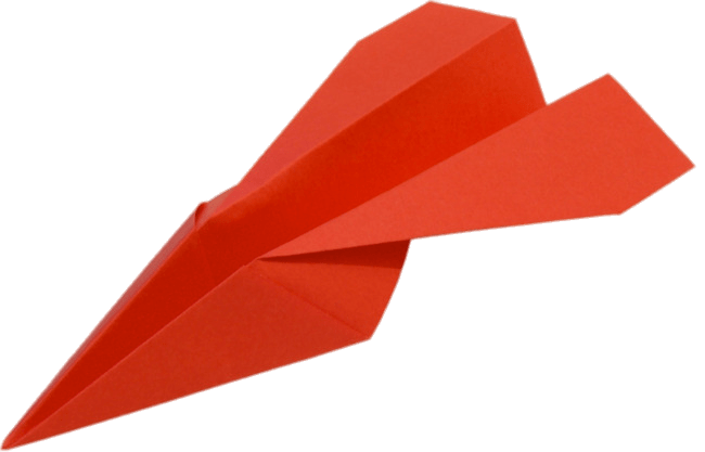 Red Paper Plane Turned Downwards