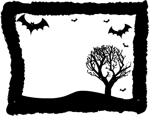 Halloween Frame with Bats