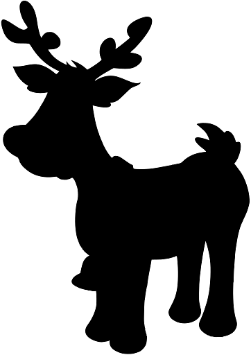 Silhouette of a Cartoon Image of a Young Reindeer