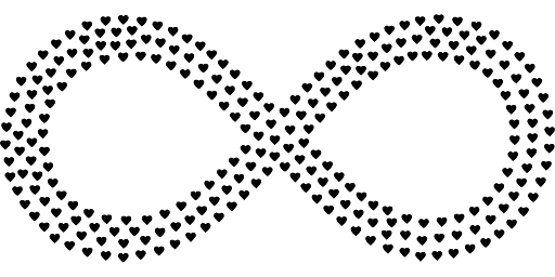 Abstract Infinity Loop with Triple Heart Outline