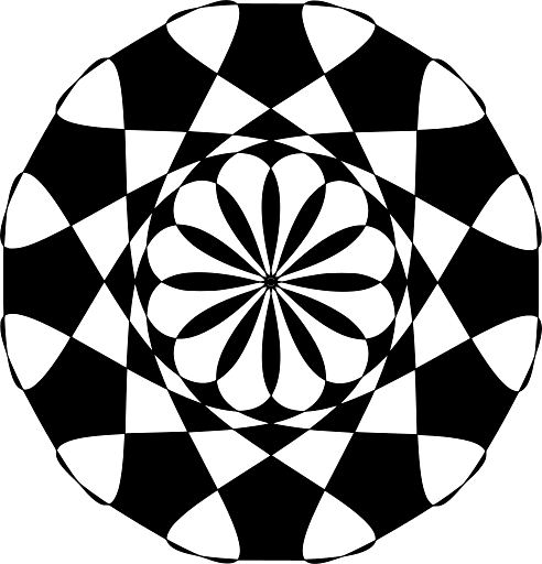 Large Geometric Pattern Mosaic Circle