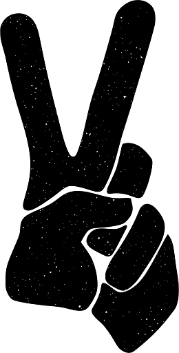 Artistic Silhouette of Fingers Making V Sign Victory